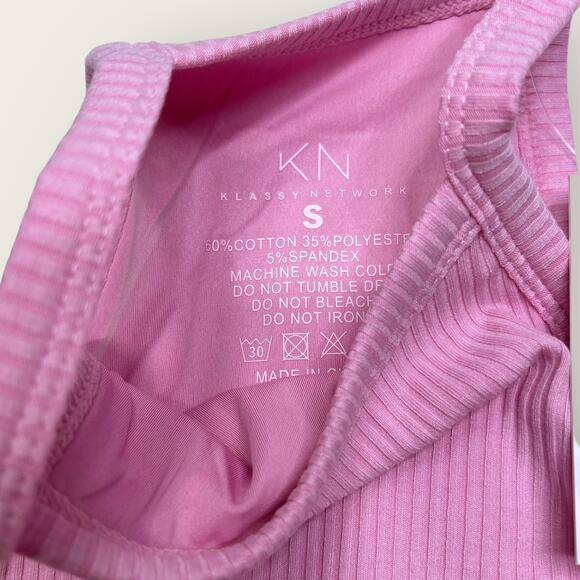 Klassy Network High Neck Crop Top | Small | Light Pink Brami Barbiecore Babygirl - Picture 3 of 9